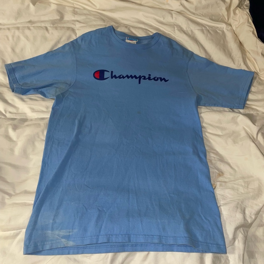 Champion Blue Short Sleeve Tee Classic Logo